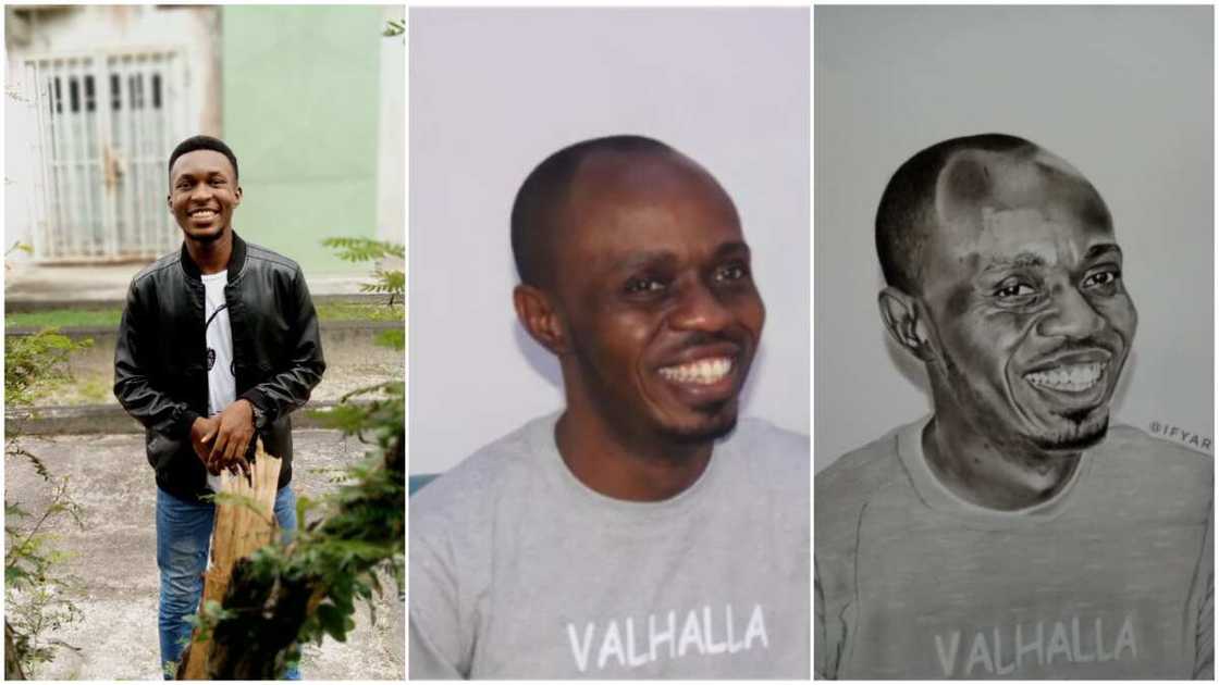 Young man uses pencil to draw the exact image of his client, shares photos, many praise him Young man uses pencil to draw the exact image of his client, shares photos, many praise him