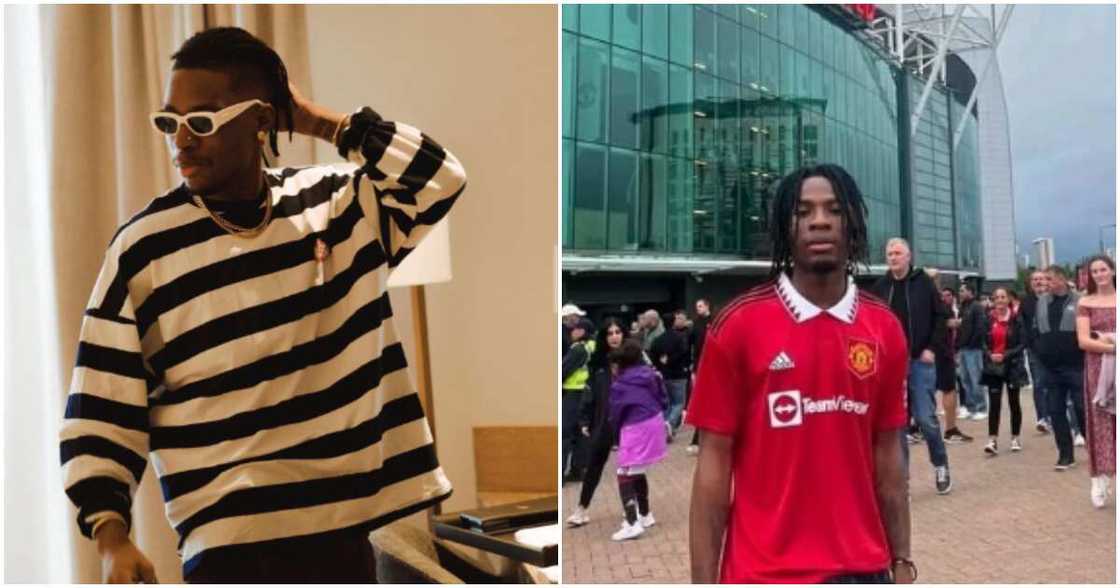 Photos of singer Joeboy at Old Trafford Photos of singer Joeboy at Old Trafford