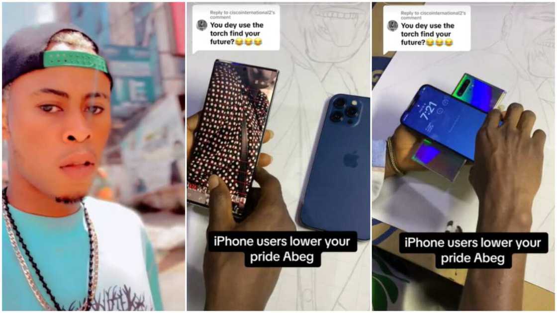 iPhone vs Samsung/Man showed off phone. iPhone vs Samsung/Man showed off phone.