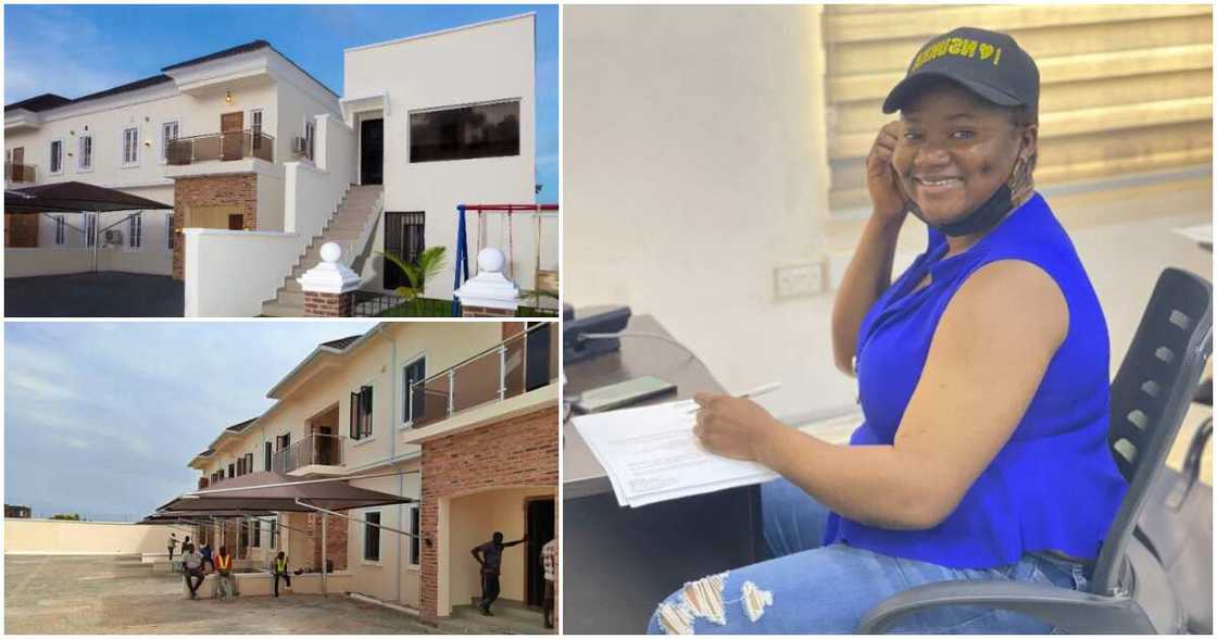 Latest landlady: Young woman shows off big house she bought in Lagos Latest landlady: Young woman shows off big house she bought in Lagos