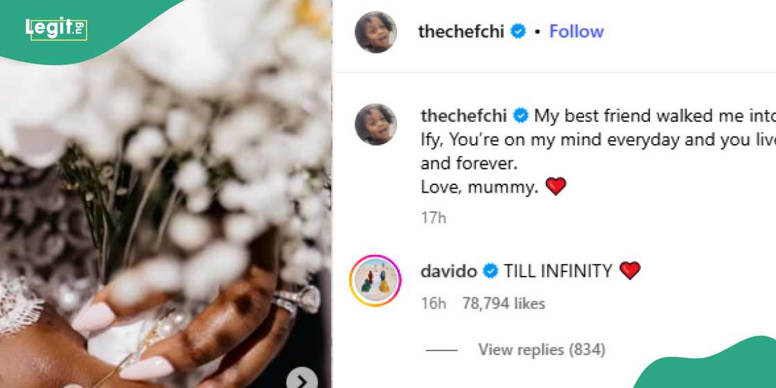 Davido’s touching response to Chioma’s first post in ages Davido’s touching response to Chioma’s first post in ages