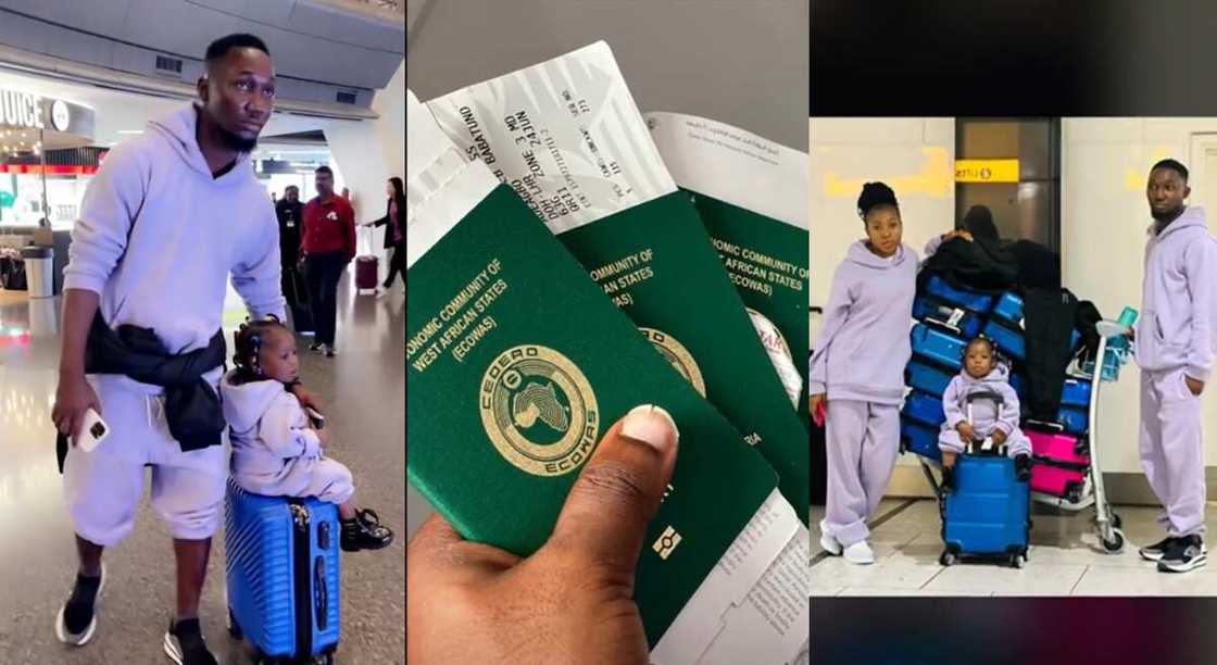 Photos of a Nigerian man relocating his family to the UK. Photos of a Nigerian man relocating his family to the UK.