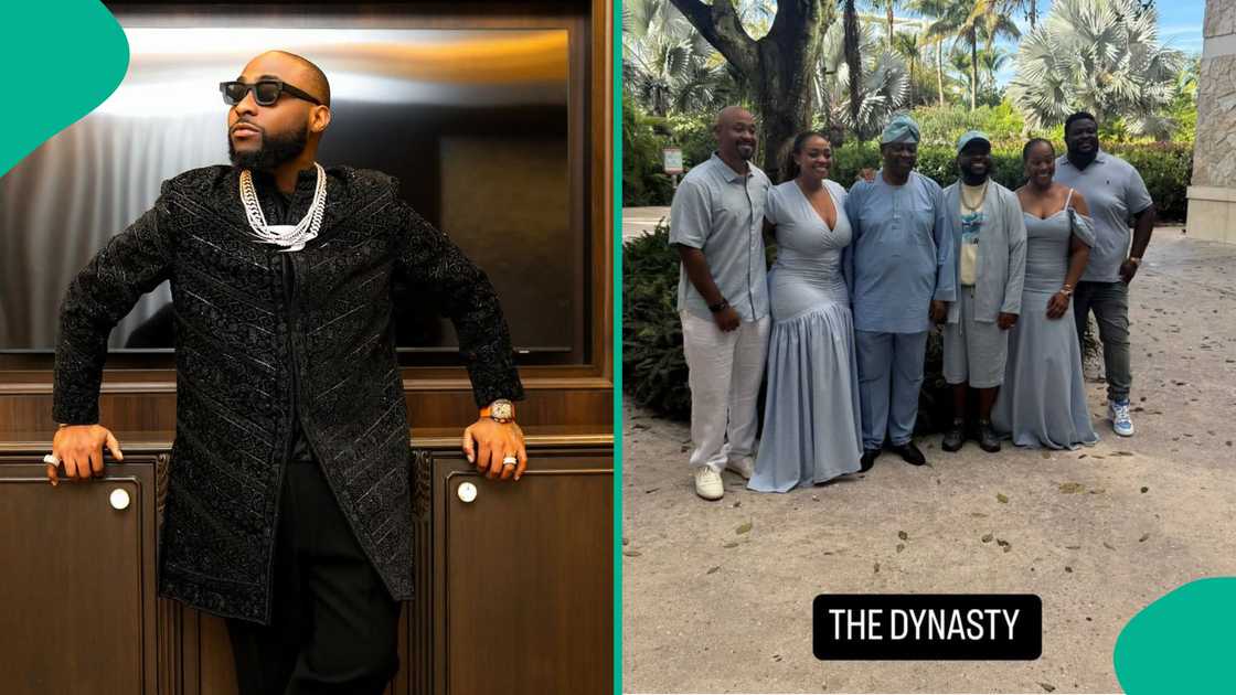 Davido posts photo with billionaire father and siblings Davido posts photo with billionaire father and siblings
