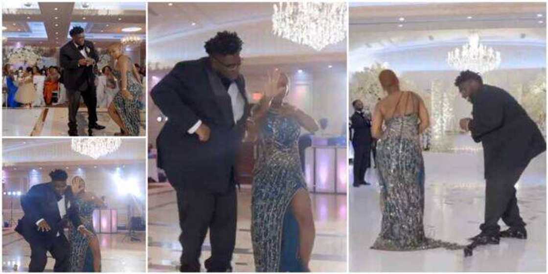 Cute wedding moments, viral wedding moments, Oyinbo lady dancing at wedding, plus-size man dancing at wedding, grandma dancing at wedding Cute wedding moments, viral wedding moments, Oyinbo lady dancing at wedding, plus-size man dancing at wedding, grandma dancing at wedding