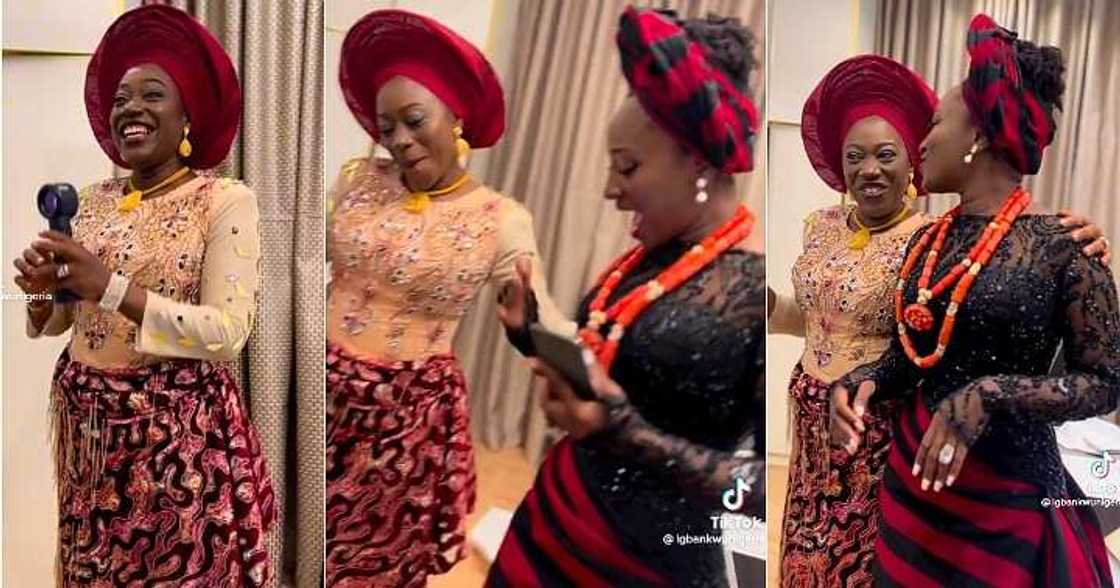 Mother dances with daughter, wedding day Mother dances with daughter, wedding day