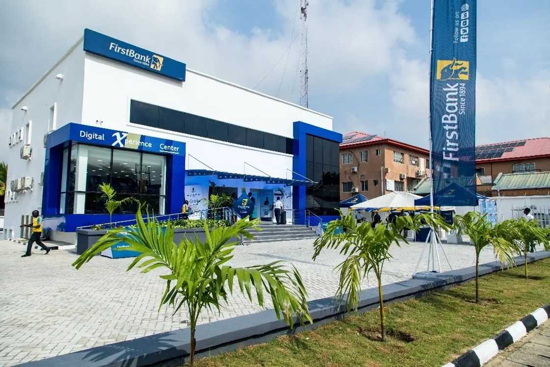 First Bank building in Lagos, Nigeria. First Bank building in Lagos, Nigeria.