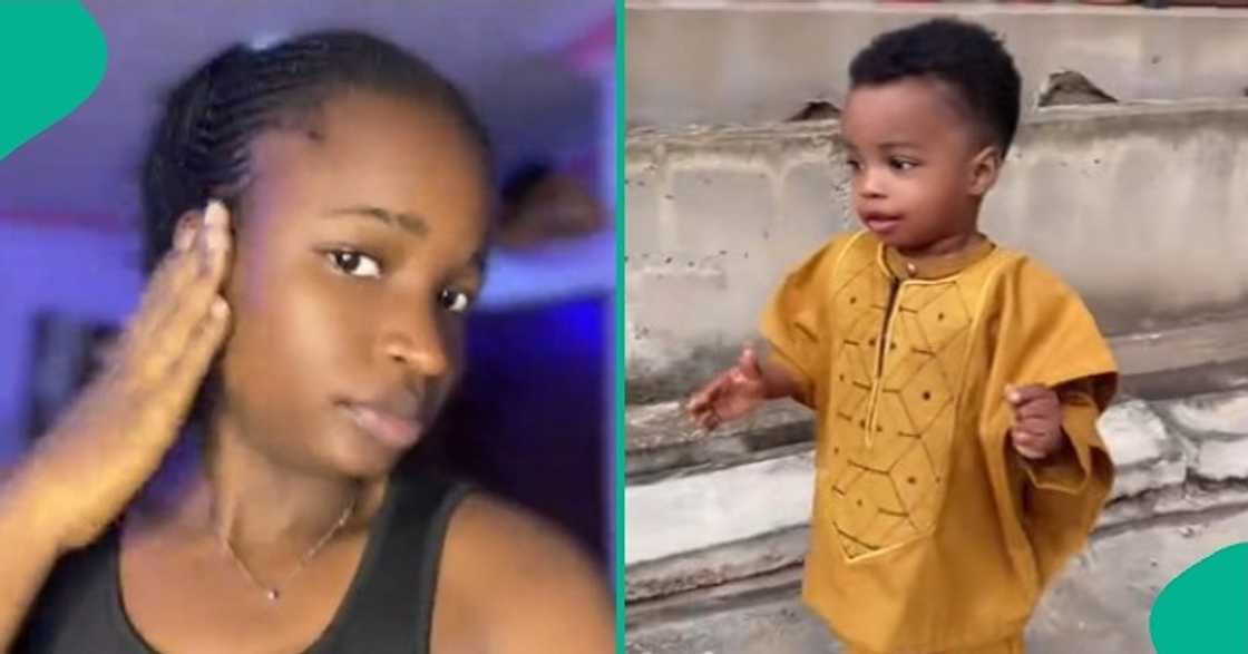 Little boy leaves his mother in stitches as he returns from school wearing a gown. Little boy leaves his mother in stitches as he returns from school wearing a gown.