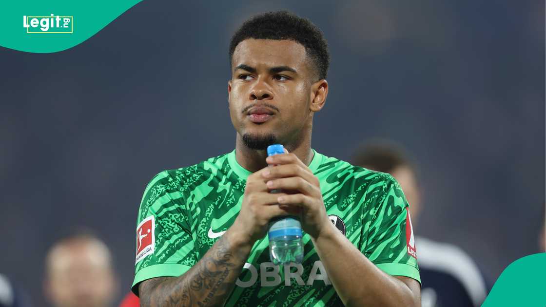 Noah Atubolu, SC Freiburg, FC Koln, Germany, Bundesliga. Noah Atubolu, SC Freiburg, FC Koln, Germany, Bundesliga.