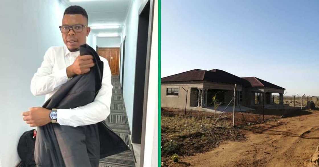Twitter user @MabasaRodney showed off pictures of his stunning completed home with pride Twitter user @MabasaRodney showed off pictures of his stunning completed home with pride