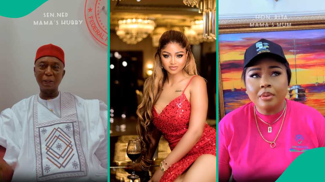 Regina Daniels' husband and other family members do "Gina once said" challenge.