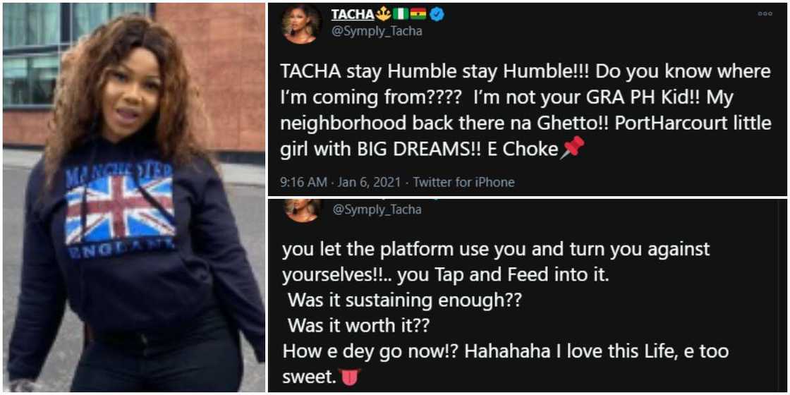 BBNaija's Tacha says other housemates allowed the platform to use them