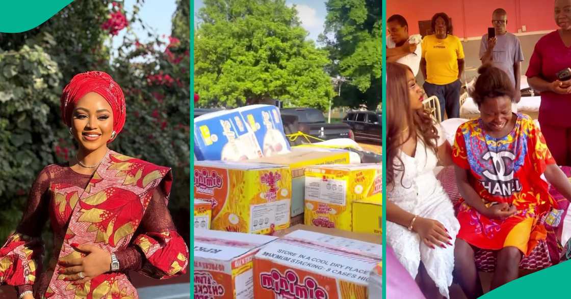 Regina Daniels shows off items she donated to people at the hospital Regina Daniels shows off items she donated to people at the hospital