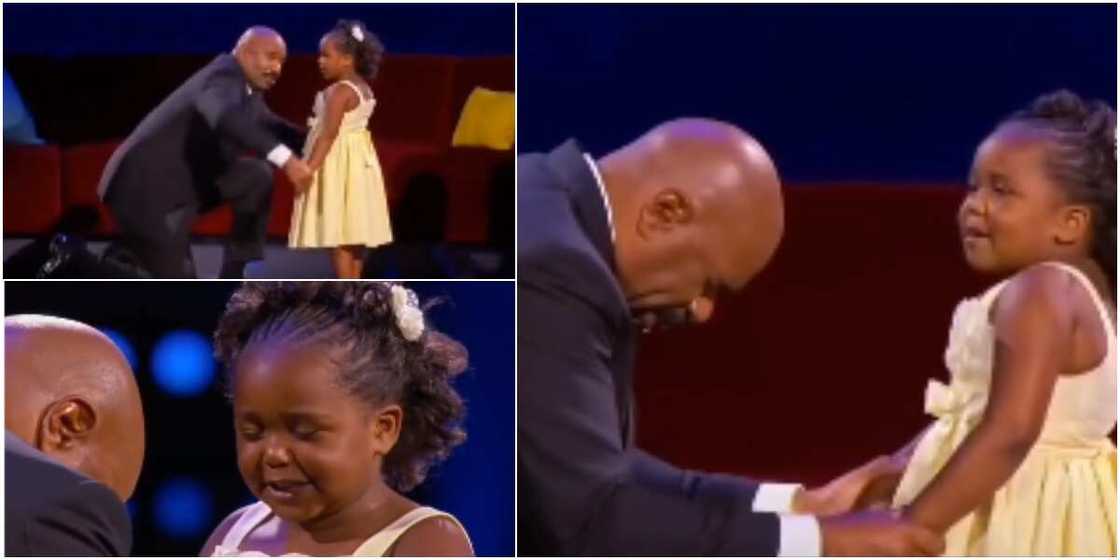 Little girl praying for Steve Harvey