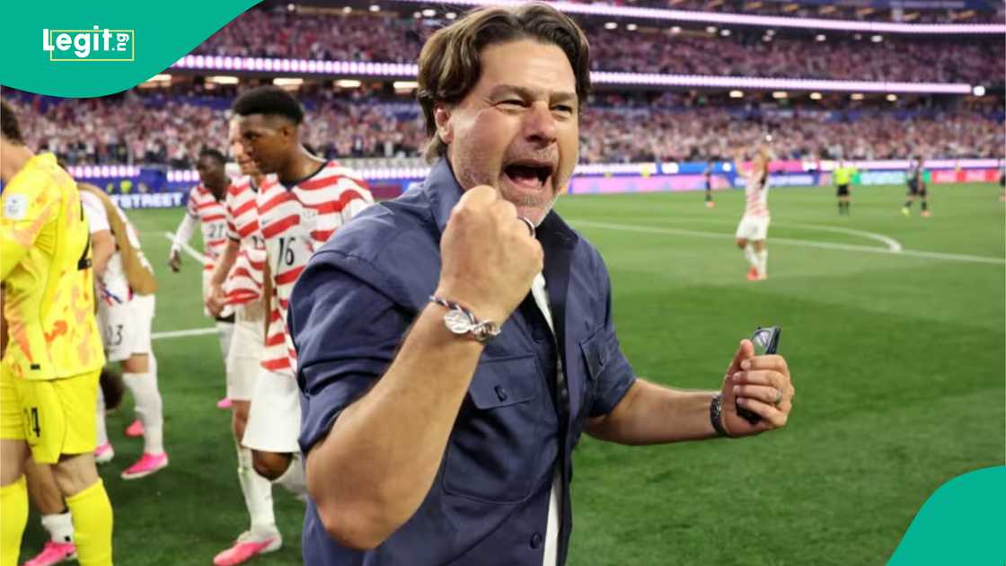 United States coach Mauricio Pochettino celebrating the victory. Photo by FIFA