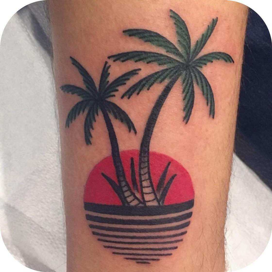 palm tree tattoo