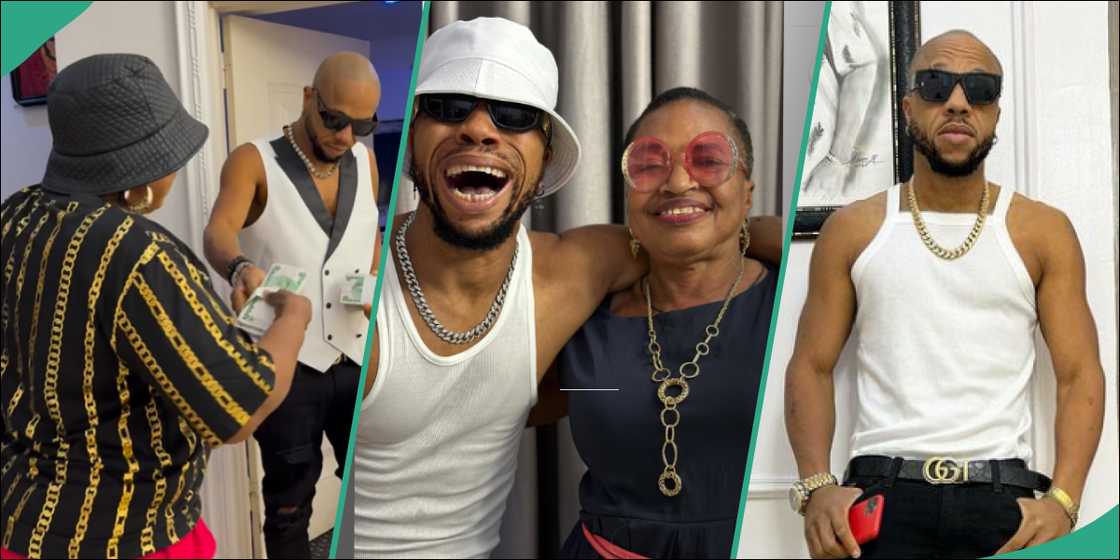 Charles Okocha and his mother, Charles Okocha spoils his mother with money Charles Okocha and his mother, Charles Okocha spoils his mother with money