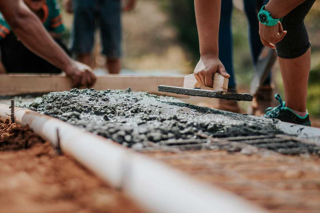 Builders on site