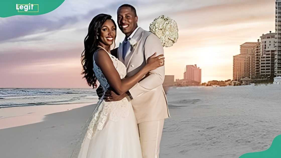 Maria Taylor and Rodney Blackstock on their wedding day Maria Taylor and Rodney Blackstock on their wedding day