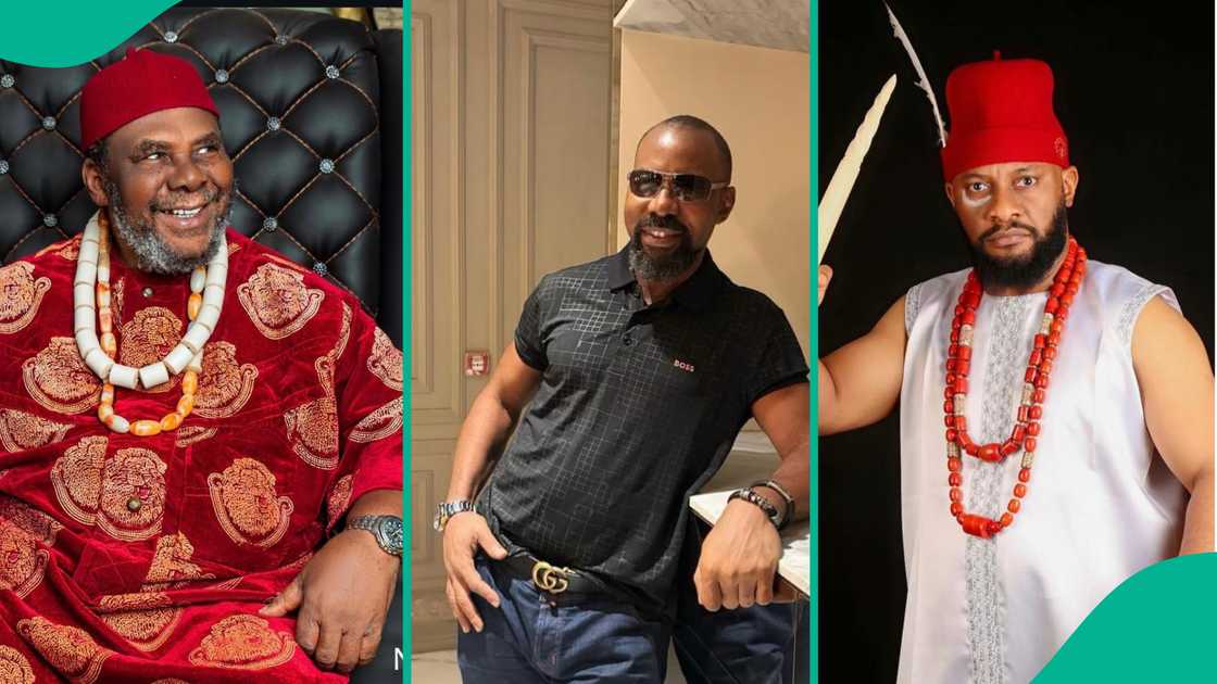 Pete Edochie and sons, Yul and Linc. Pete Edochie and sons, Yul and Linc.