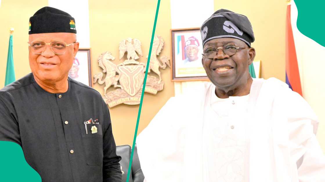 Akwa Ibom Governor Umo Eno shaking hands with President Bola Tinubu during a meeting at Aso Rock, Abuja. Akwa Ibom Governor Umo Eno shaking hands with President Bola Tinubu during a meeting at Aso Rock, Abuja.