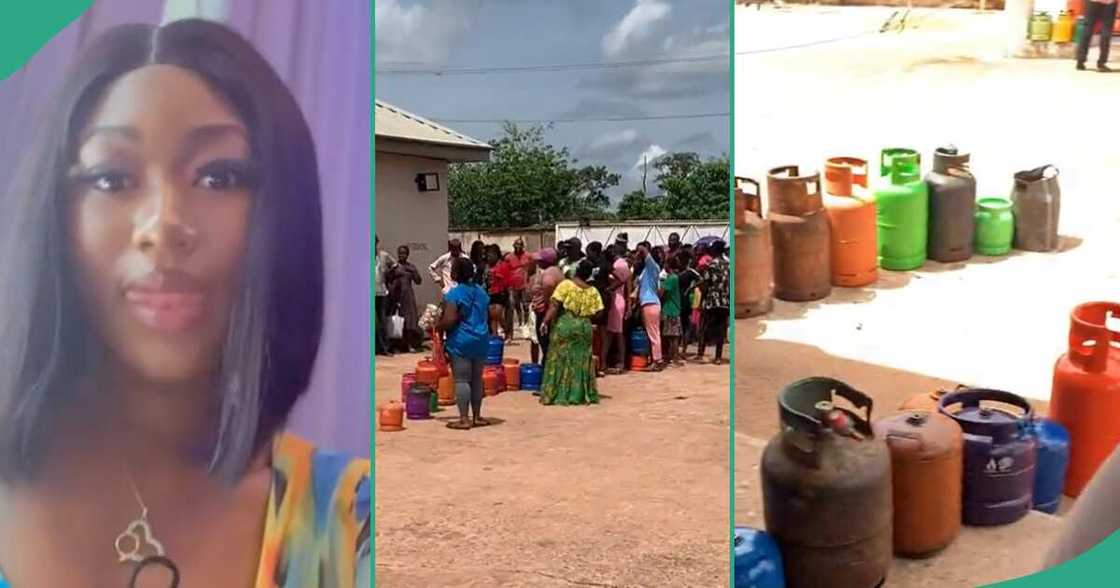 Nigerian lady buys cheap cooking gas in Enugu. Nigerian lady buys cheap cooking gas in Enugu.