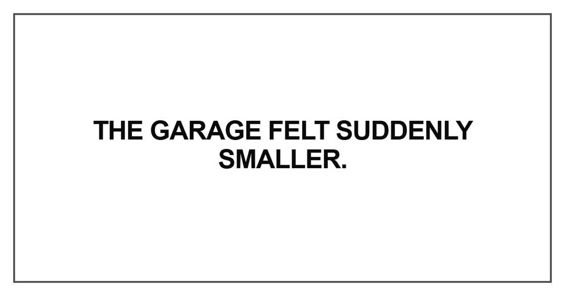 The garage felt suddenly smaller