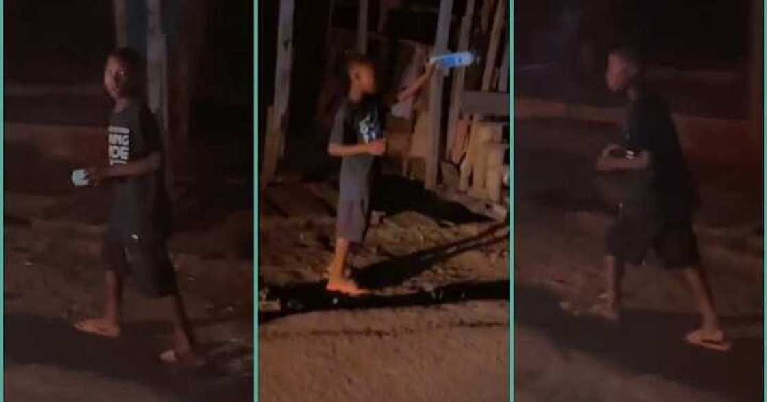 Young boy picks race as man interrogates him on the road at night