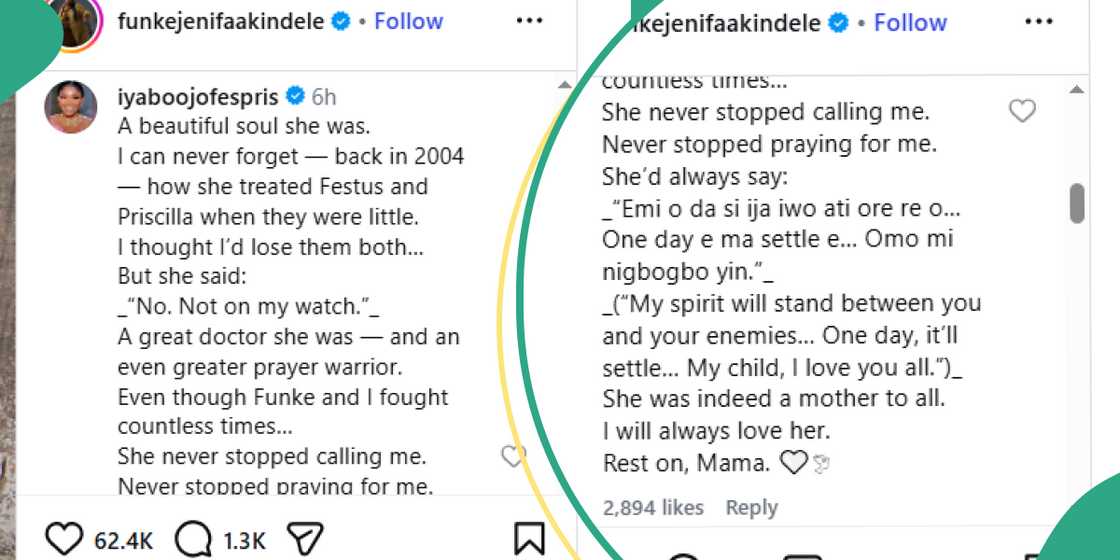 Iyabo Ojo shares story about Funke Akindele’s mother and her children