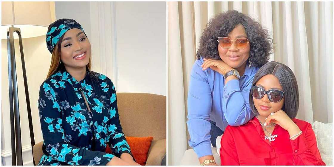 Regina Daniels' and mum. Regina Daniels' and mum.