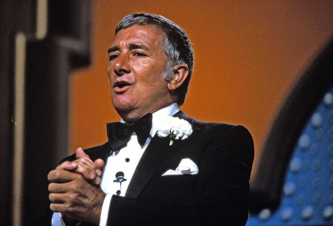 Richard Dawson on the set of Family Feud