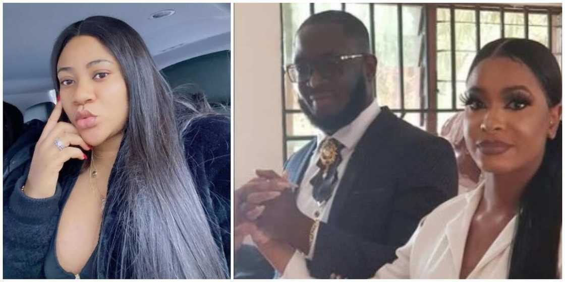 Nkechi Blessing Sunday celebrates two fans who got married to each other Nkechi Blessing Sunday celebrates two fans who got married to each other