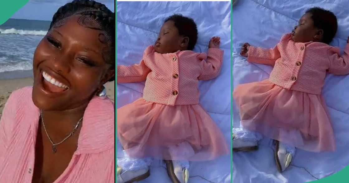 Baby sleeping during photoshoot. Baby sleeping during photoshoot.