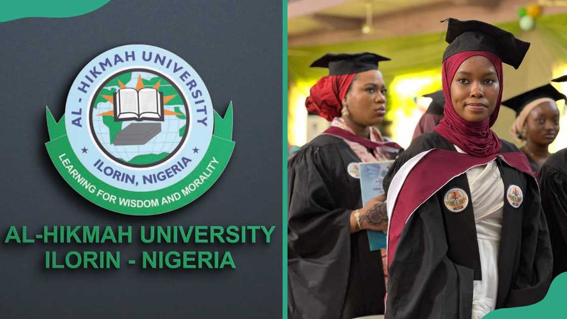 Al-Hikmah University logo (L), Al-Hikmah University students graduating (R) Al-Hikmah University logo (L), Al-Hikmah University students graduating (R)
