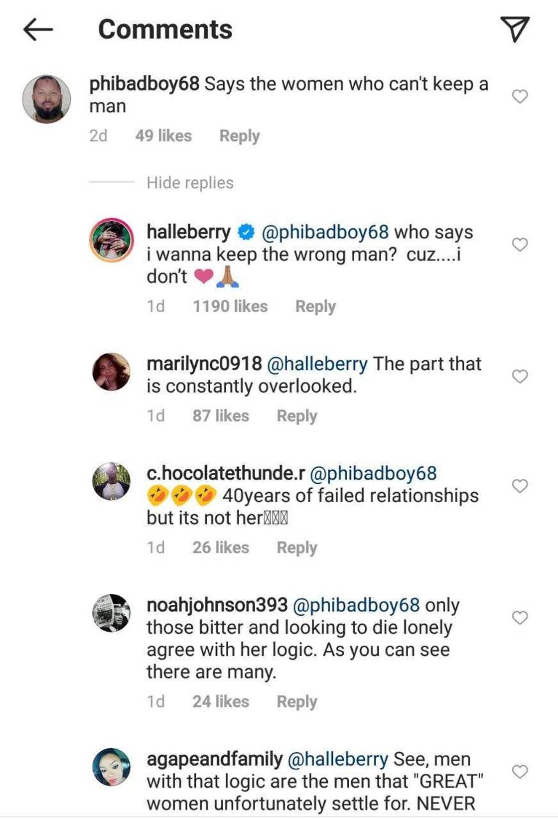 Actress Halle Berry shuts down troll for saying she ‘can’t keep’ a man Actress Halle Berry shuts down troll for saying she ‘can’t keep’ a man