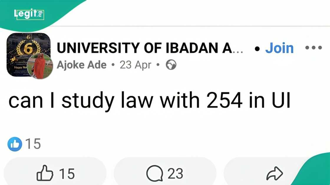 Young lady aiming for University of Ibadan shares JAMB score, asks serious question