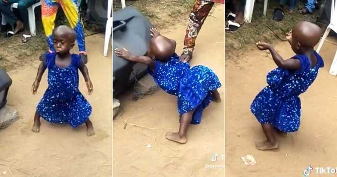 Small-sized girl dances in video Small-sized girl dances in video