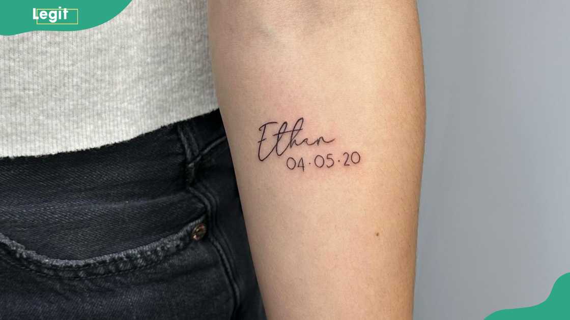 Birthdate name tattoo Birthdate name tattoo