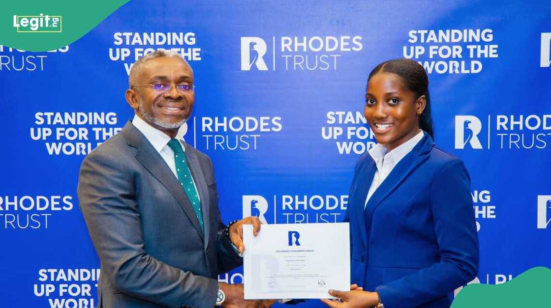 Photos of Magdalene Mawugbea and a representative of Rhodes Scholar awards. Photos of Magdalene Mawugbea and a representative of Rhodes Scholar awards.