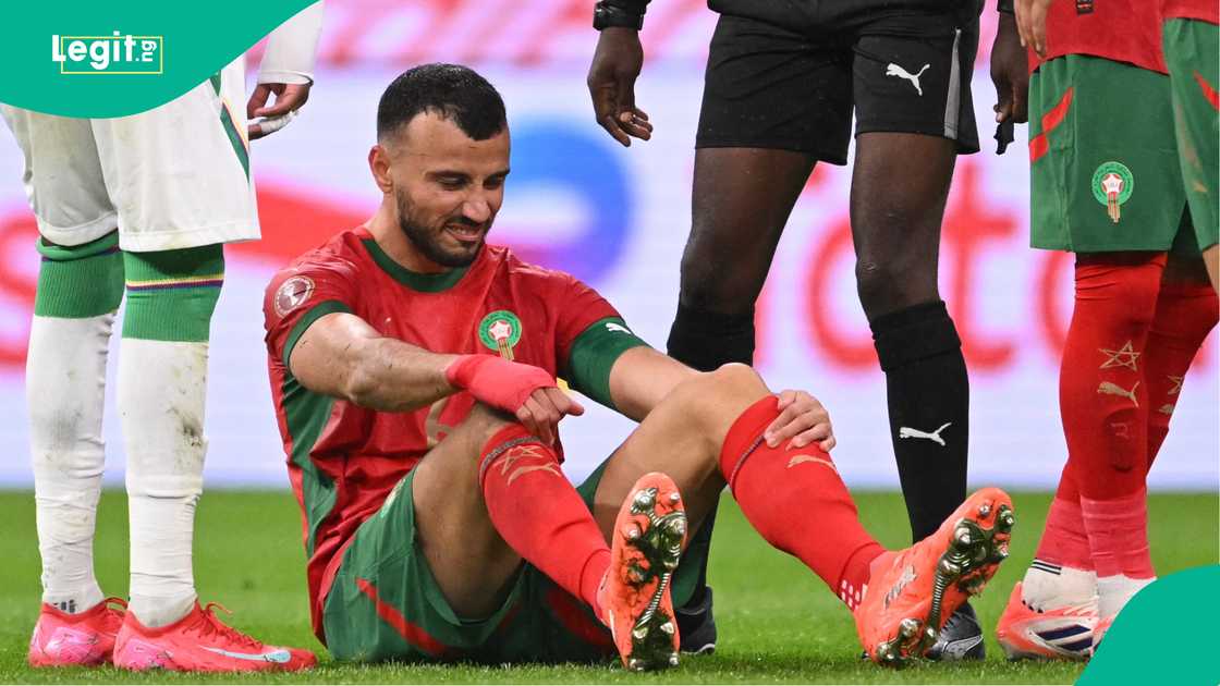 Romain Saiss, Morocco, Comoros, AFCON 2025, Rabat. Romain Saiss, Morocco, Comoros, AFCON 2025, Rabat.