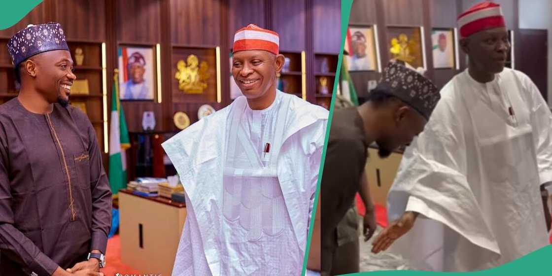 Video of Ahmed Musa avoiding Gov Abba Yusuf's handshake trends. Video of Ahmed Musa avoiding Gov Abba Yusuf's handshake trends.