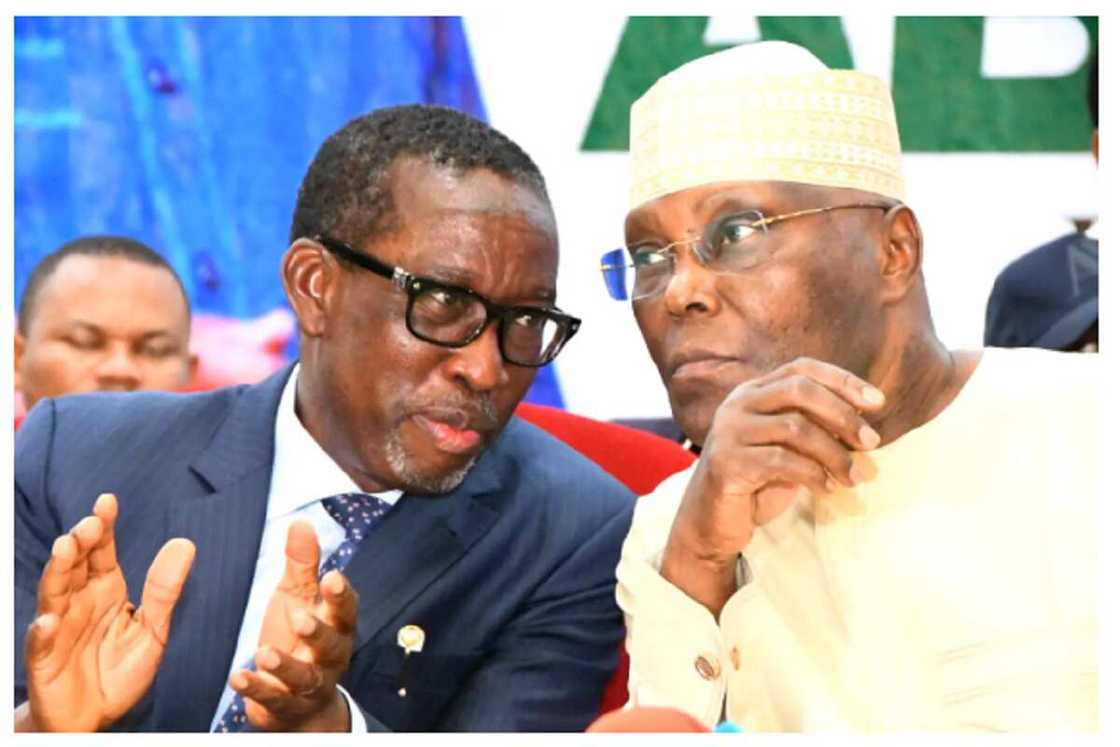 Gwamna Okowa da Atiku Abubakar.