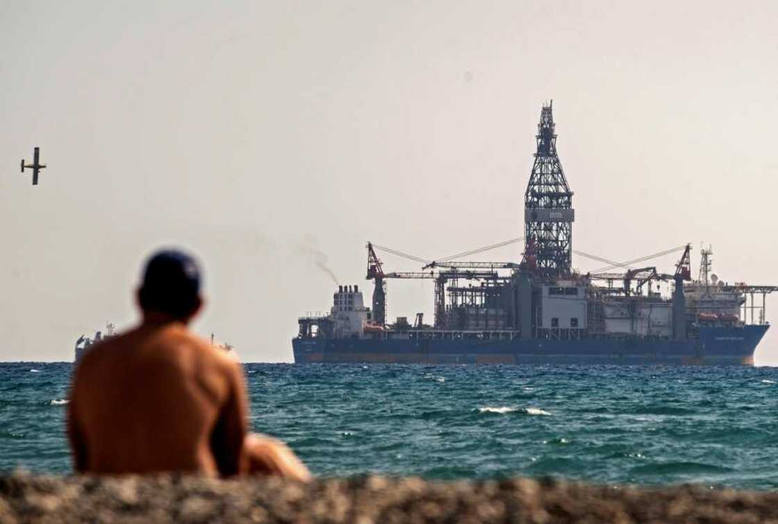 A drilling ship is seen off the Cypriot coastal city of Larnaca A drilling ship is seen off the Cypriot coastal city of Larnaca