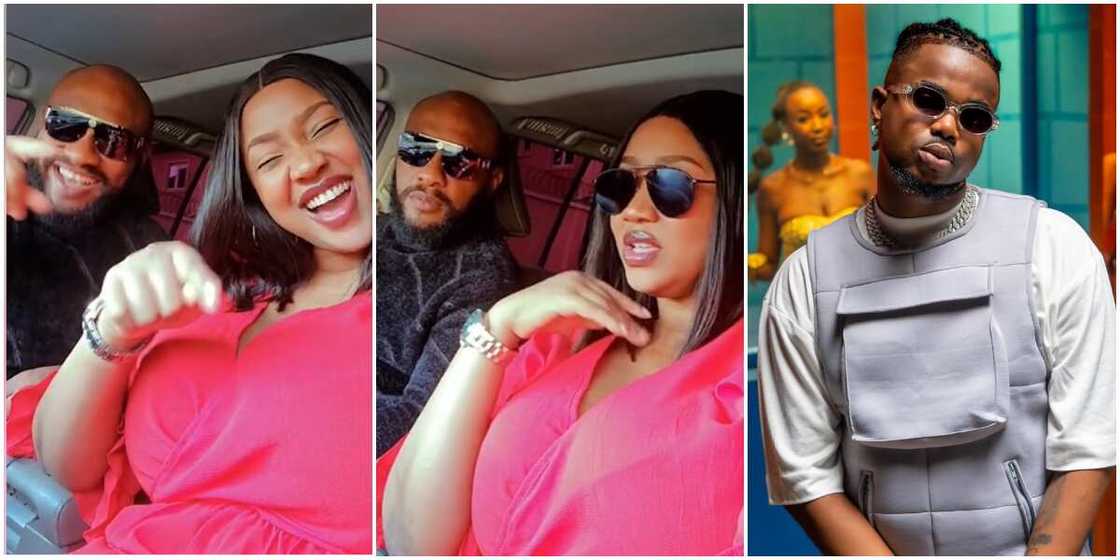 Yul Edochie and Judy Austin Edochie, Yul Edochie and Judy Austin-Edochie goofing around, Rexxie producer Yul Edochie and Judy Austin Edochie, Yul Edochie and Judy Austin-Edochie goofing around, Rexxie producer