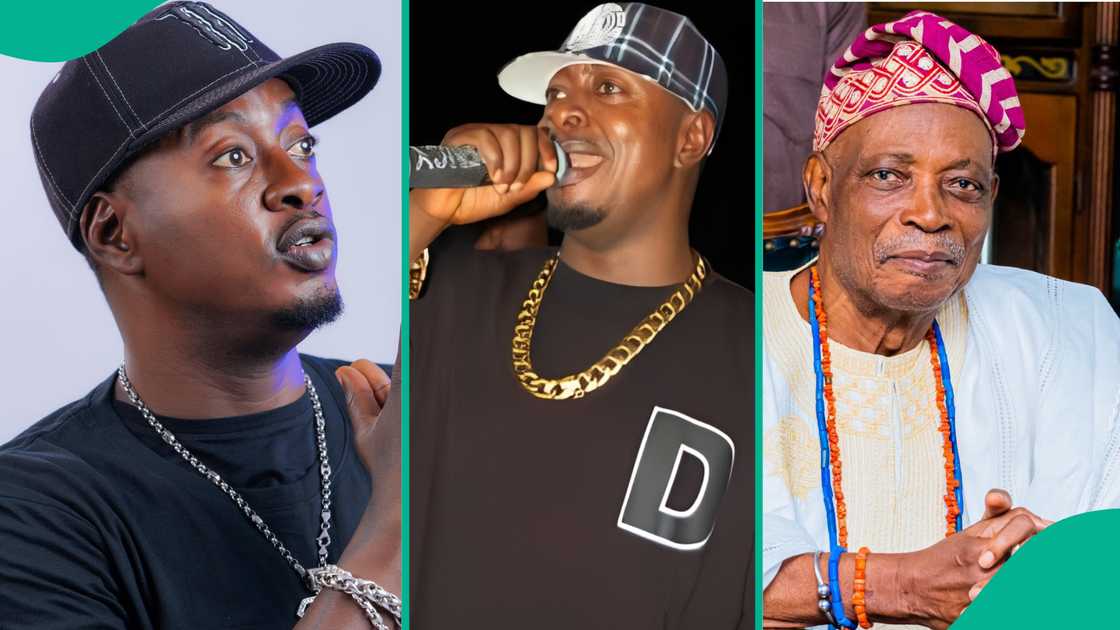 Taye Currency takes the stage at Ladoja's coronation reception.