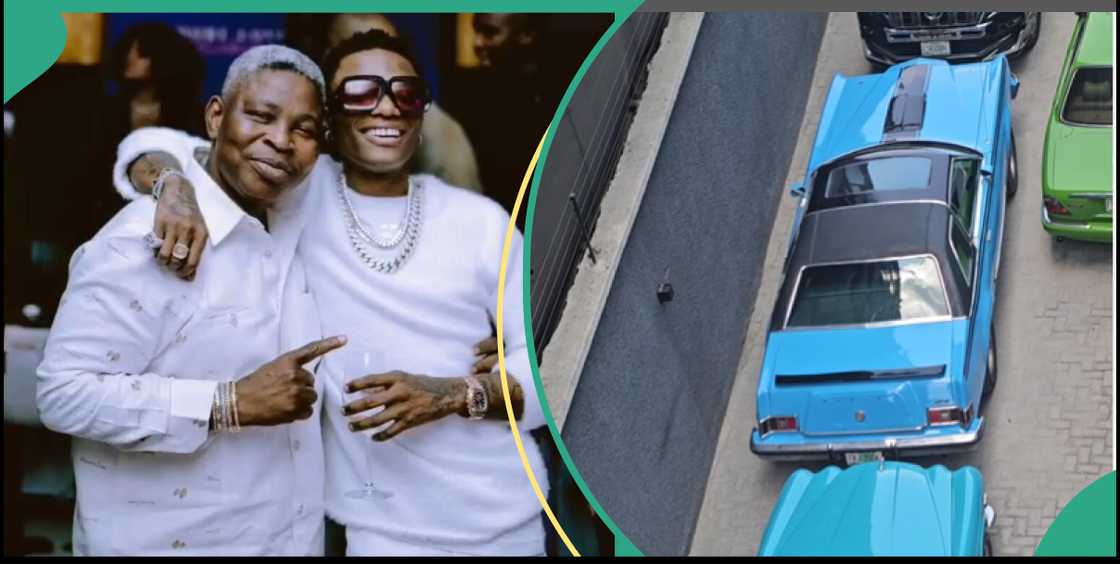 Wizkid and manager, Wizkid's manger Sunday Are's fleet of vintage cars