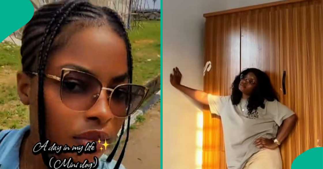 Lady flaunts her new apartment.