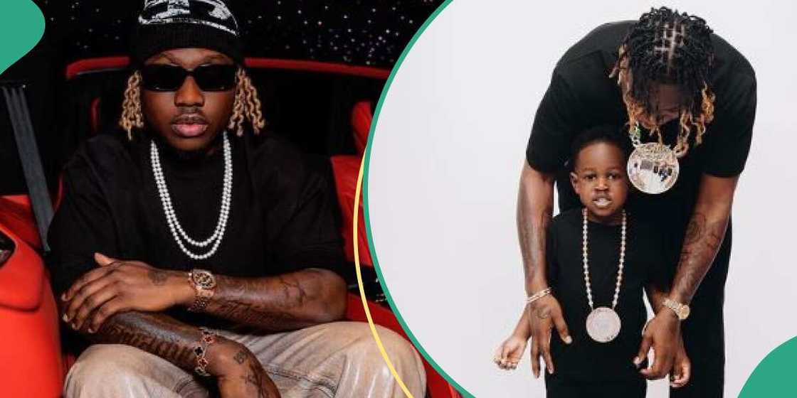 Singer Zlatan Ibile and his son Singer Zlatan Ibile and his son
