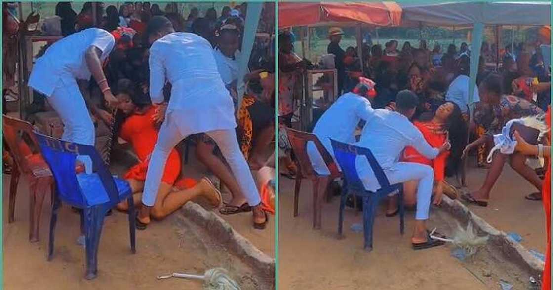 Bride collapses to the ground on her traditional wedding day Bride collapses to the ground on her traditional wedding day