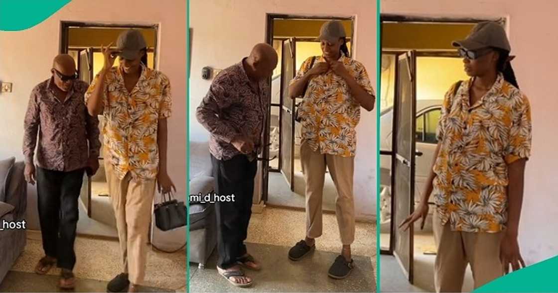 Nigerian father reacts after seeing daughter wearing his outfit Nigerian father reacts after seeing daughter wearing his outfit