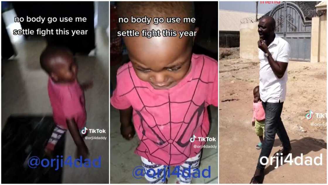Father tricked his son/son cried in video. Father tricked his son/son cried in video.